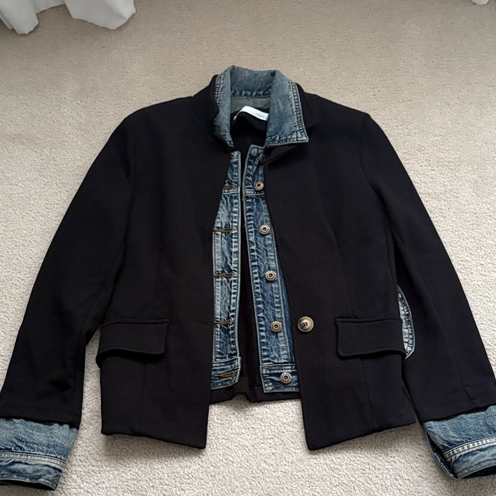Black and Denim Women's Blazer